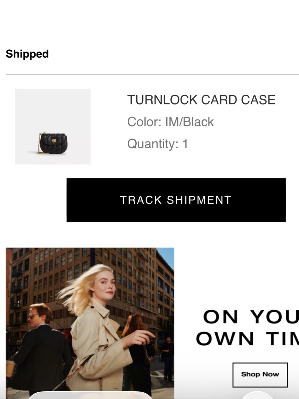 Coach Turnlock Black Quilted Leather Card Case with Chain Strap - Picture 15 of 16